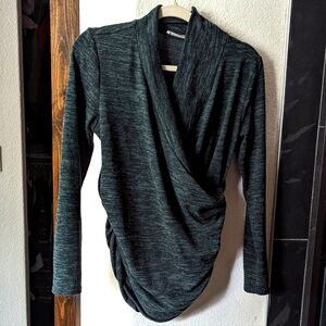 Pink Blush Maternity Nursing Postpartum Draped Wrap Sweater